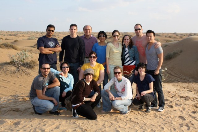 2008-2009, Inaugural Turkey and Middle East AGI Program;  Class picture on the desert, Dubai